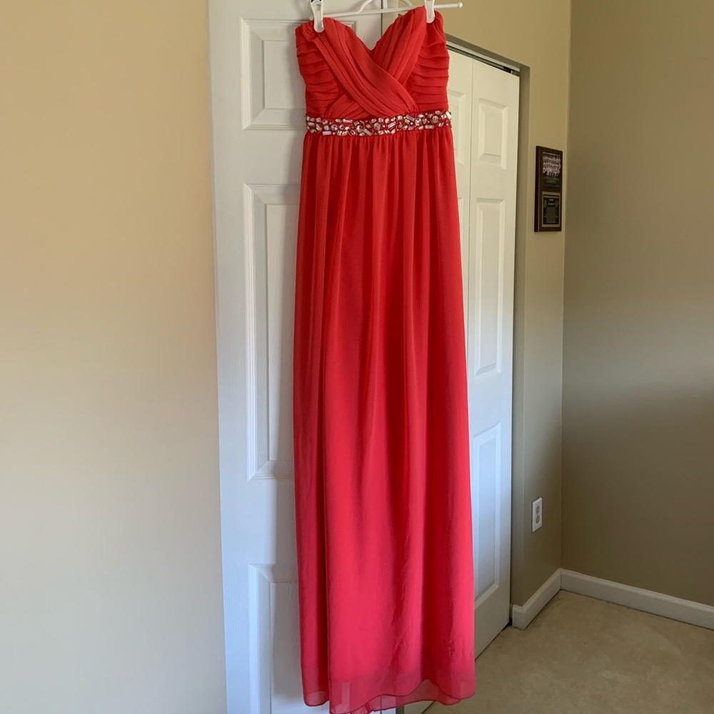 Strapless Beaded Prom Dress